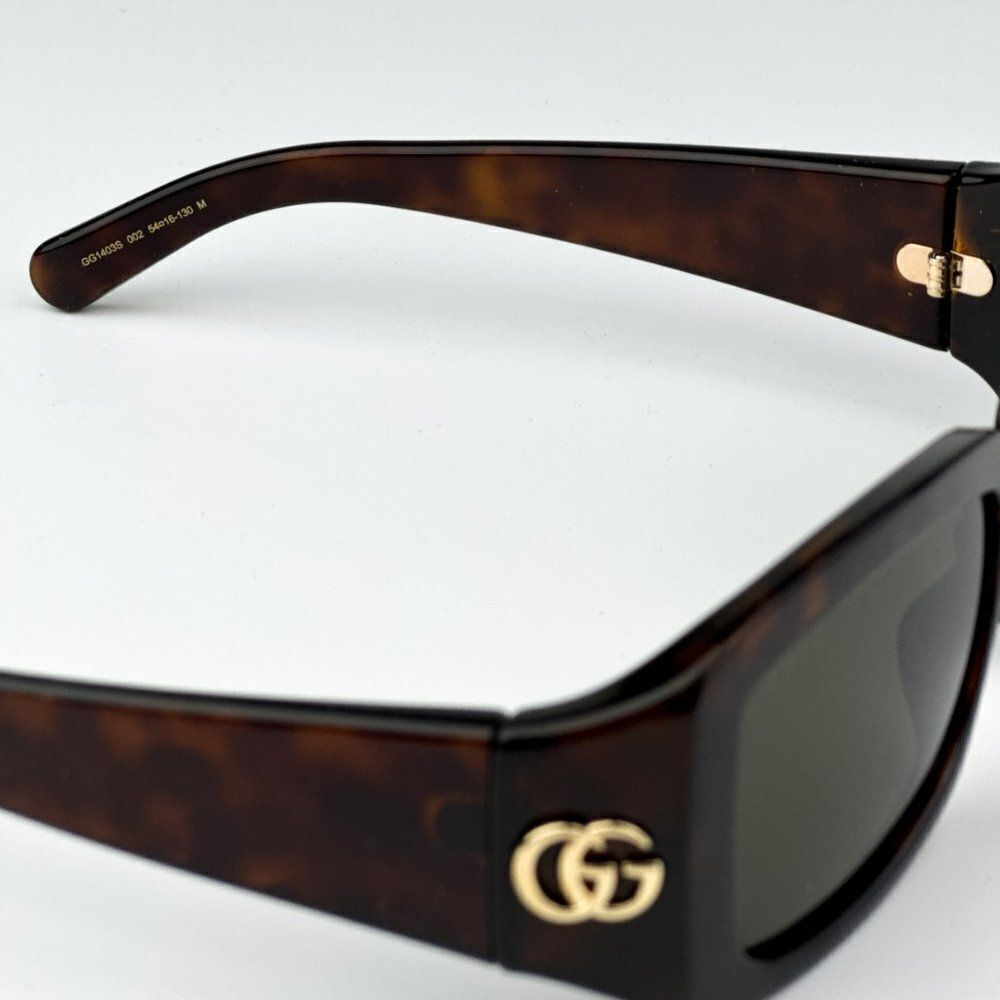 NEW Gucci GG1403S 002 Dark Havana Brown Unisex Rectangle Sunglasses GG 1403S - Picture 9 of 11